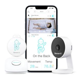 Babá Eletrônica Inteligente 2K com Sensor de Movimento, Temperatura e Detecção de Movimento, Sense U, Branco