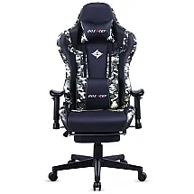 DOXACEF Cadeira Gamer Ergonômica Ajustável com Apoio para os Pés, Verde Camuflada