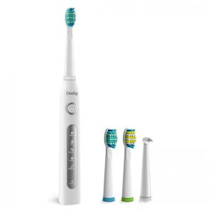 Escova Dental Elétrica Recarregável 5 Modos 3 Cabeças, DNSLY TB 507, Branco