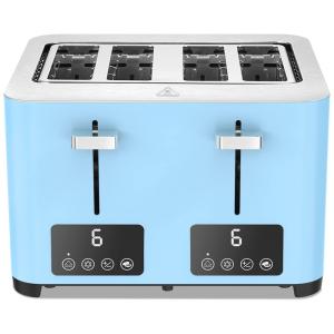 Torradeira de 4 Fatias com Tela LCD e 6 Níveis, 1500W, 110v, BBDAY, Azul