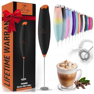 Espumador de Leite Elétrico Portátil para Café com Motor de Titânio e Alça Ergonômica, Cobre Preto