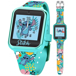 Relógio Smartwatch Disney Lilo e Stitch com Câmera Selfie, 6 Jogos e 10 Mostradores Diferentes, Accutime, Azul