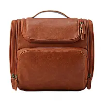 Necessaire Masculina de Couro, BAGSMART, Marrom