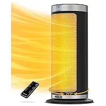 Aquecedor Elétrico Portátil com Tela LED, Controle Remoto e Temporizador, 1500W 110V, PROUS, Preto