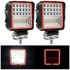 Farol de Milha LED Off Road 2646 Lúmens 6000K 42x3w Alumínio À Prova Dágua, YORKIM, Branco