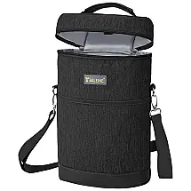 Bolsa Térmica Para Transporte de Vinhos BALEINE até 2 Garrafas, Preto