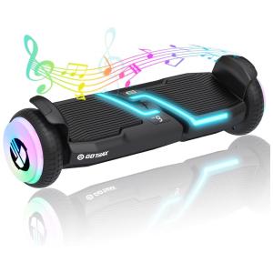 Hoverboard com Display LED, Alto Falante Musical, Velocidade de 9km/h e Alcance até 8 km, para Crianças e Adolescentes até 80 kg, 110V 200W