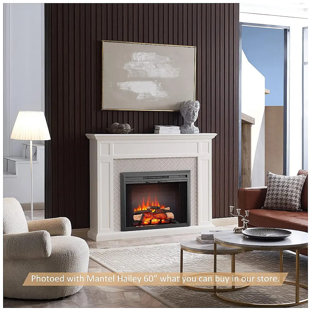 Lareira Elétrica Legend Flame 88x66cm 1500W Chamas LED Som Embutir 110V — foto 2