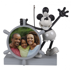 Enfeite de Natal Hallmark Keepsake Disney Mickey Mouse "Ahoy, There!" Steamboat Willie 2022, Plástico 10x8,3x5,3 cm