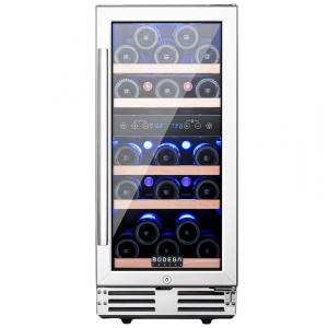 Adega Climatizada com Controle Digital e Zona Dupla para 28 Garrafas, 110V, BODEGA JC 85B, Prata