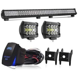 Farol de Milha LED Off Road 1M 252W Barra de Inundação Alumínio Fundido, KEENAXIS, Branco