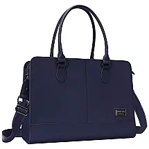 Bolsa Pasta 15,6 pol.Couro Premium PU Azul Marinho Feminina