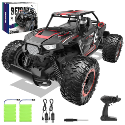 Carrinho de Controle Remoto Off Road até 20 km por hora, Tração 4 x 4, Idade Recomendada 8, BEZGAR, Preto