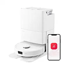 Robô Aspirador e Passa Pano Roborock Qrevo MaxV FlexiArm 7000Pa Sucção Autoesvaziamento Branco