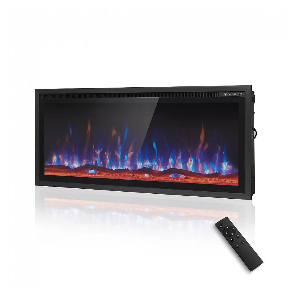 Lareira Elétrica de Parede MAISON ARTS 106 cm para Uso Interno, Controle Remoto, Tela Touch, 1500/750W, Chama LED Ajustável