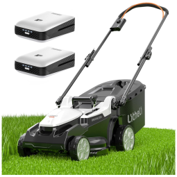 Cortador de Grama Litheli, 2 x 20V Sem Escova para Jardins, Leve e Sem Fio com Ajuste de Altura em 6 Posições, Inclui 2 Baterias de 4.0Ah