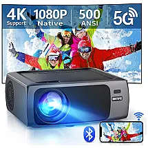 Native Mini Projetor 1080P HD 4K com Bluetooth e Wi Fi Projeta até 250 Polegadas, 110V