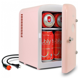 Mini Geladeira para Skincare Koolatron KRT04P Retrô 4 Litros, 110V, 12V, Rosa