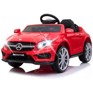 Carro Elétrico Infantil a Bateria com Controle Remoto 2.4G, Portas Duplas, Cinto de Segurança de 5 Pontos e Luzes LED, 12V, Bobike, Vermelho