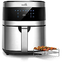 KitCook Fritadeira Elétrica AirFryer, Capacidade 6L com Painel Digital, 1500W, 110V, Prata