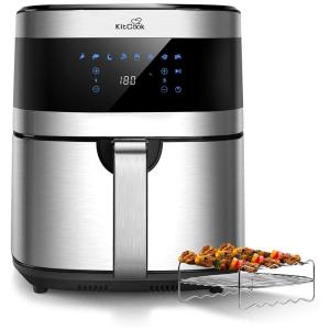 KitCook Fritadeira Elétrica AirFryer, Capacidade 6L com Painel Digital, 1500W, 110V, Prata