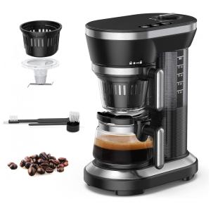 Máquina de Café com Função de Micropressão a Vapor para Capsula e Café Moído, 110v, BOLY, Preto
