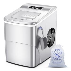 FZF Máquina de Gelo Automática Capacidade 2L, Aço Inoxidável com Painel de Controle, 110V, Prata