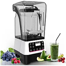 Liquidificador Profissional 1,6L Silencioso e Multifuncional, 110V 2200W, Lecon Chef, Branco e Preto