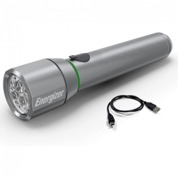 Lanterna LED Energizer Vision HD 1000 Lúmens Duas Portas USB Resistente a Água de Metal