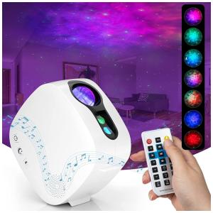 KAHE Projetor Luz LED Galáxia com Alto Falante Bluetooth e Controle Remoto