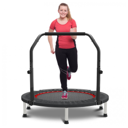 40 por 48 mini trampolim para adultos e crianças exercitam rebote com barra ajustável de fitness trampoline