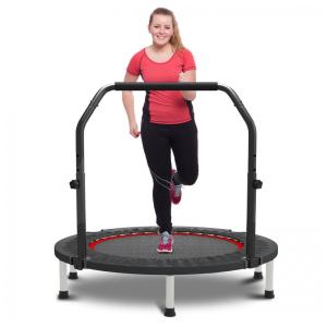 40 por 48 mini trampolim para adultos e crianças exercitam rebote com barra ajustável de fitness trampoline