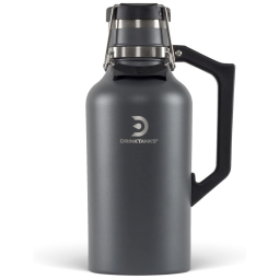 DrinkTanks Cooler Portátil para Garrafas de cerveja com Isolamento Duplo, Aço Inox, Cinza