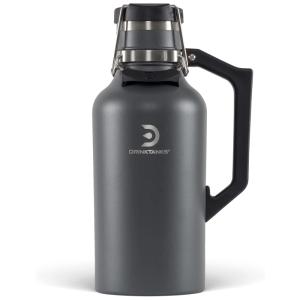 DrinkTanks Cooler Portátil para Garrafas de cerveja com Isolamento Duplo, Aço Inox, Cinza