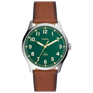 Relógio Masculino Analógico de Quartzo com Pulseira de Couro, Fossil FS5925, Marrom e Verde