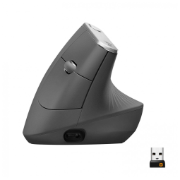 Mouse Ergonômico Vertical sem Fio Reduz a Tensão do Pulso Multifunções com Bluetooth, 4000 DPI, LOGITECH 910 005447, Preto
