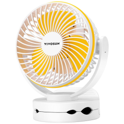Ventilador de Mesa com 4 Velocidades e 2 Modos Ajustáveis, Carga via USB 5V, VIVOSUN, Branco