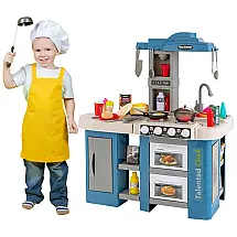 Cozinha de Brinquedo Realista com 67 Peças para Crianças de 3 Anos ou Mais, Costzon, Azul