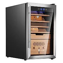 Gabinete Umidificador KingChii Preto 70 Litros Controle Temperatura e Umidade Madeira Cedro 110V