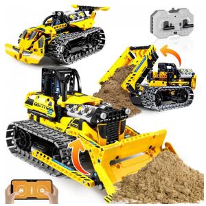 Kit construção 3 em 1 OKKIDY escavadeira com 452 peças, controle remoto e app, engenharia STEM para crianças 6 a 14 anos