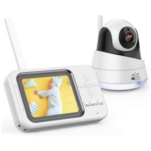 Babá Eletrônica DBPOWER Câmera e Áudio 360 com Visão Noturna e Canções de Ninar, Branca