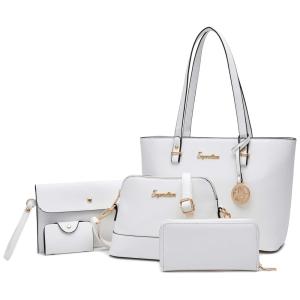 Bolsa de mão para mulheres carteira sacola bolsas de ombro com alça superior 5 peças conjunto de bolsa, SOPERWILLTON