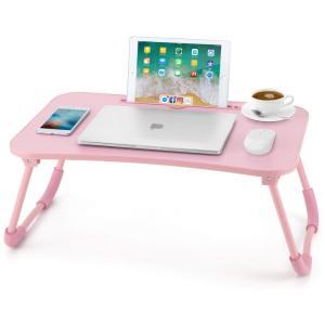 Mesa para Laptop Portátil com Encaixe para Tablet, NNEWVANTE, Rosa