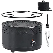 Churrasqueira a Carvão Portátil serve até 4 Porções, GREYHOO, Preto