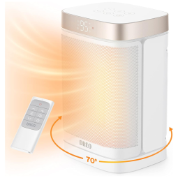 Aquecedor Elétrico Portátil de Cerâmica com Termostato e Controle Remoto, 1500W 110V, Dreo, Branco