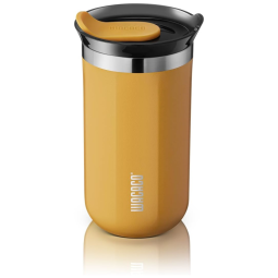Copo para Café 300 mL Isolado a Vácuo Aço Inox Duplo com Tampa, WACACO Octaroma, Amarelo