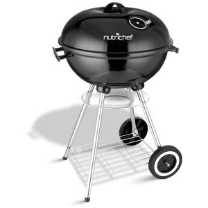 Churrasqueira a Carvão Portátil em Aço Inoxidável, NUTRICHEFKITCHEN SLCGB30, Preto