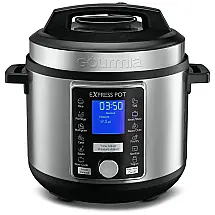 Panela Elétrica de Pressão 6L Automática e Ajustável, 1000W, 110V, GOURMIA GPC965, Prateado