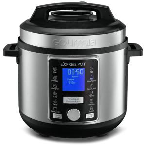 Panela Elétrica de Pressão 6L Automática e Ajustável, 1000W, 110V, GOURMIA GPC965, Prateado