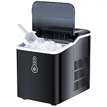 KINGSWERE Máquina de Gelo Automática Portátil até 11 kg de Gelo em 24h, 110V, Preta